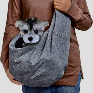 Dog/Cat Sling Carrier 
Adjustable Padded Shoulder Strap 
Mesh Pocket Grey
